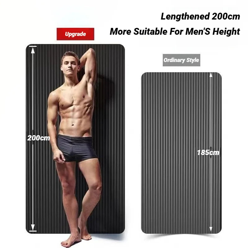 Two-Piece Set High Quality Extra Sport Thick Nbr Non-Slip Yoga Mats For Fitness Pilates Gym Home Tasteless Spor Universal Men