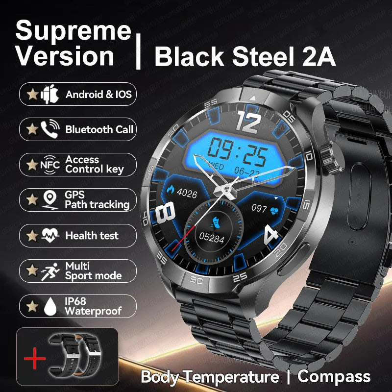 2025 New GT5 Pro GPS Sports Compass SmartWatch Men 1.85" AMOLED HD Screen NFC IP68 Waterproof Bluetooth Call Smartbracelet Woman