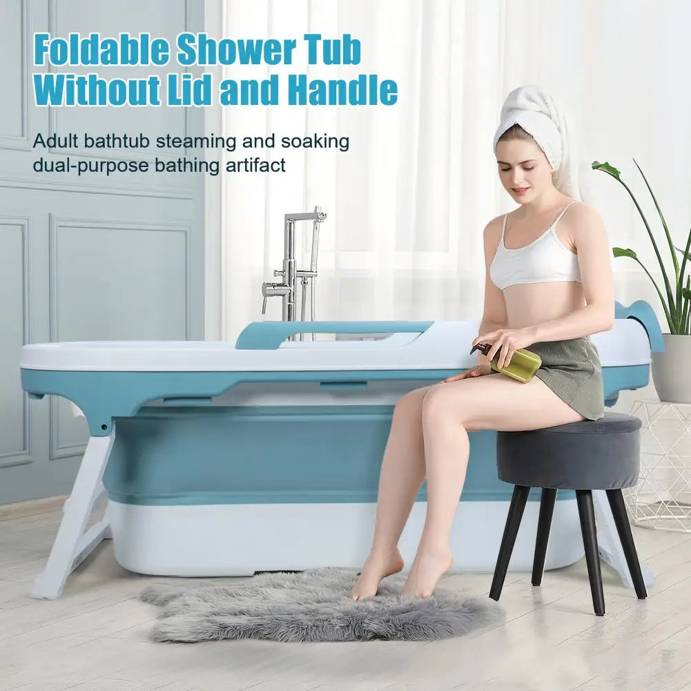 55 inch Foldable Bathtub, Portable Bathtub for Adult, Large Collapsible Tub, Collapsible Bathtub, No Lid, Hot Bath, Ice Bath
