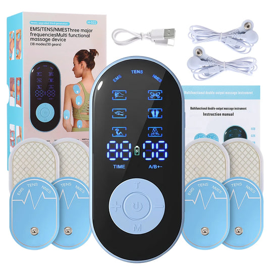 New Electric Tens Muscle Stimulator Ems Acupuncture Face Body Massager Digital Therapy Herald Massage Tool Electrostimulator