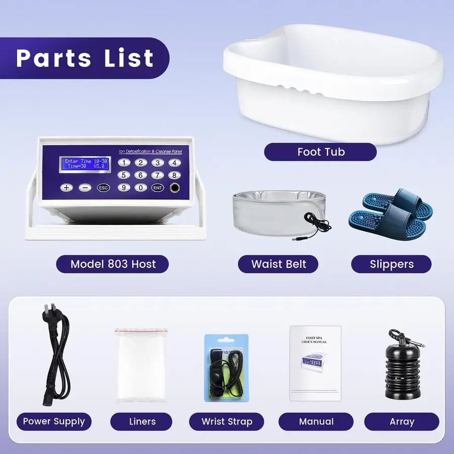 Detox Foot Bath Machine W Massage Slipper, Professional Ion Cleanse Ionic Detox Foot Bath Spa Machine with LED Display, Far Infr