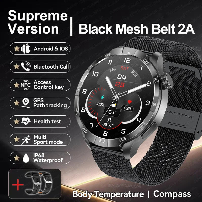 2025 New GT5 Pro GPS Sports Compass SmartWatch Men 1.85" AMOLED HD Screen NFC IP68 Waterproof Bluetooth Call Smartbracelet Woman