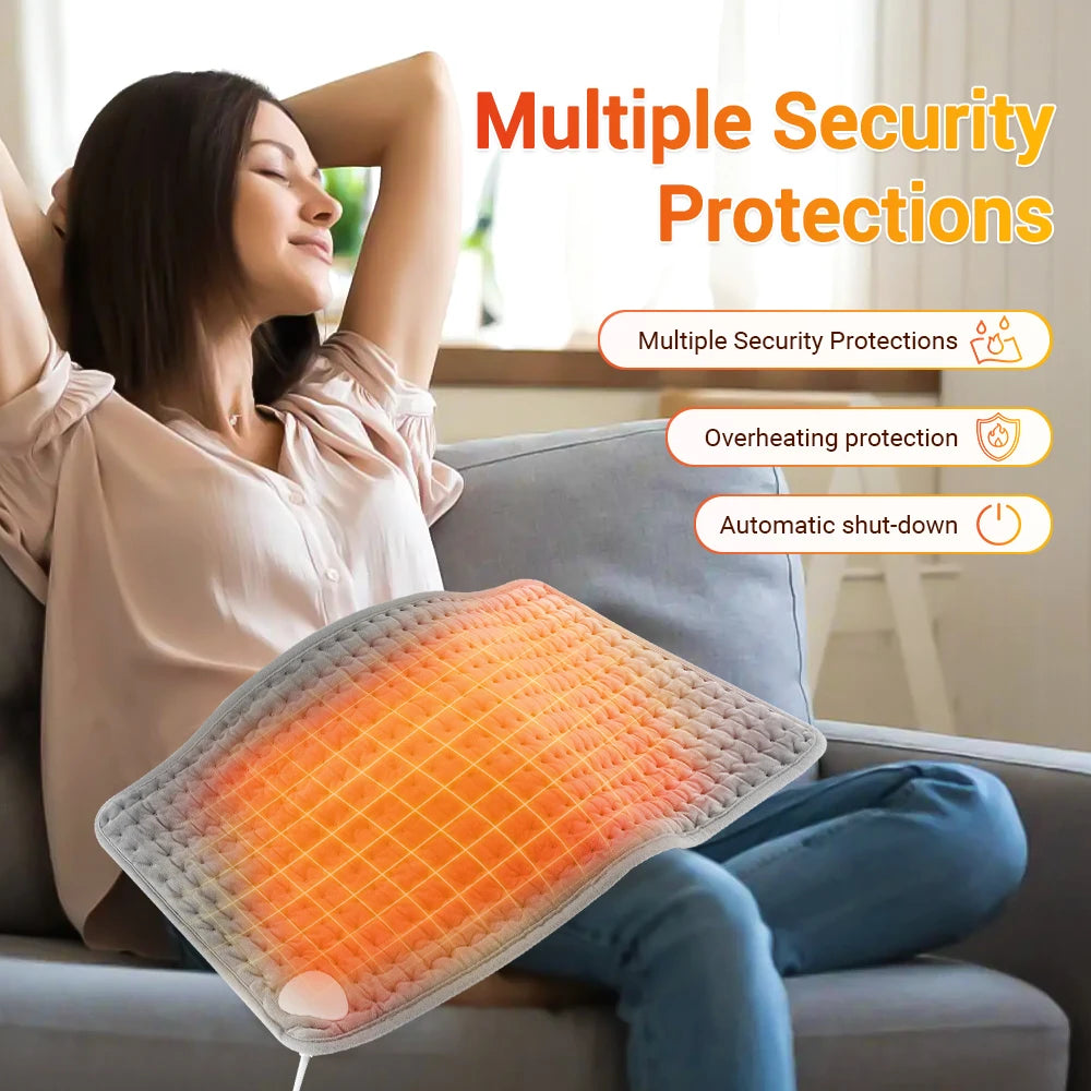 Electric Heating Waist Pad Adjustable Temperature Massage Waist Warm&Hot Compress For Abdomen Uterus Thermal Lumbar Support Belt