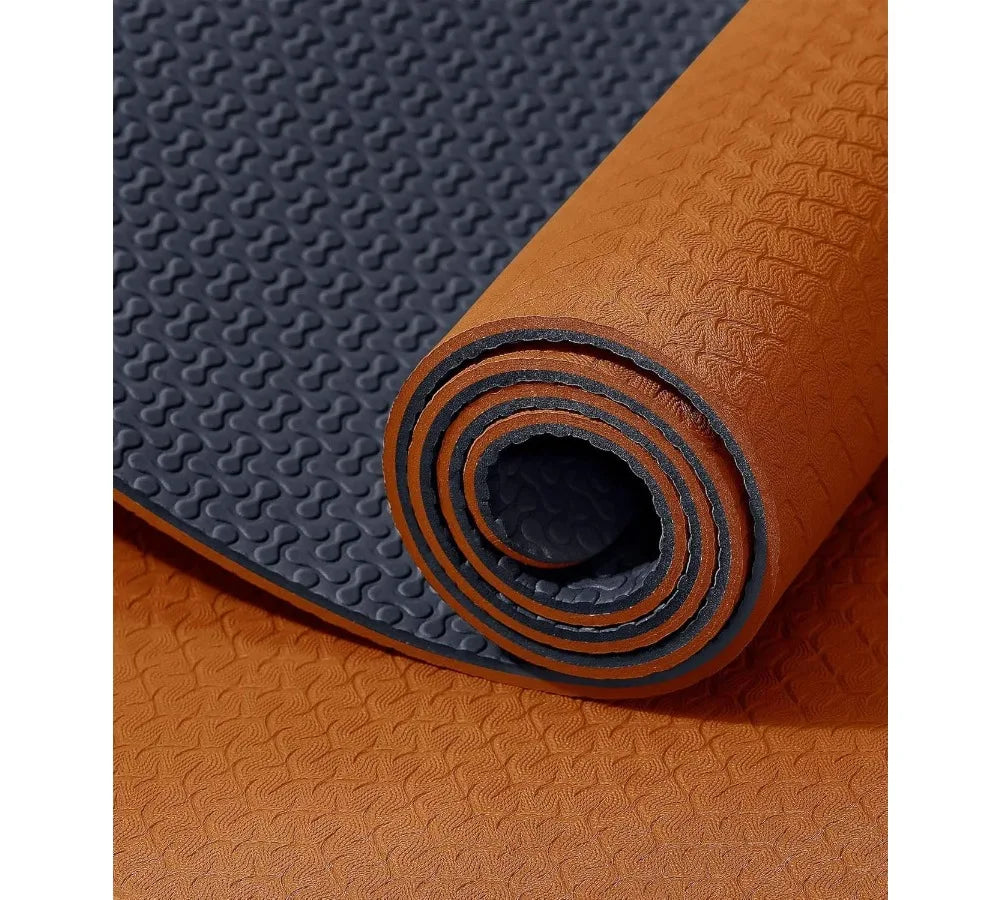 Extra Thick Non-Slip Yoga Mat 6mm Anti-Tear Eco-Friendly TPE Pilates Exercise Mat for Home Workout & Hot Yoga