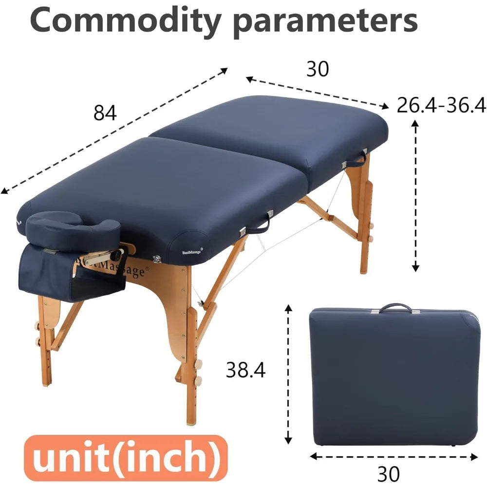 Massage Bed Portable Massage Table  Lash Bed Folding Height Adjustable PU Leather Spa Table with Oxford Bag ,Customized