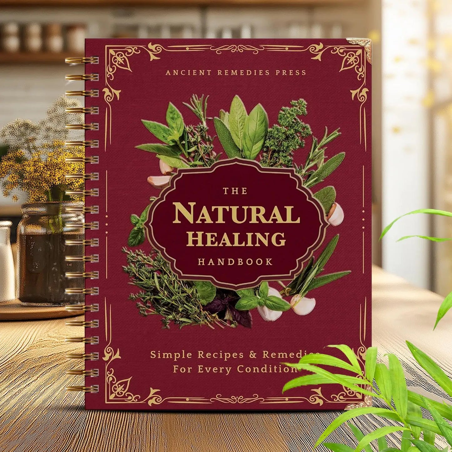 Natural Medicine Handbook A Spiral-bound Guide To Herbs And Natural Recipes Perfect For Birthdays Easter Christmas Gift