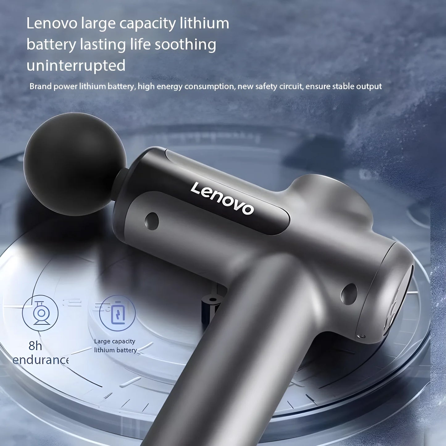 Lenovo Brand Fascia Gun Deeply Relieves Muscle Soreness Fitness and Relaxation Equipment LED Touch Screen 8Massage Head Gifts