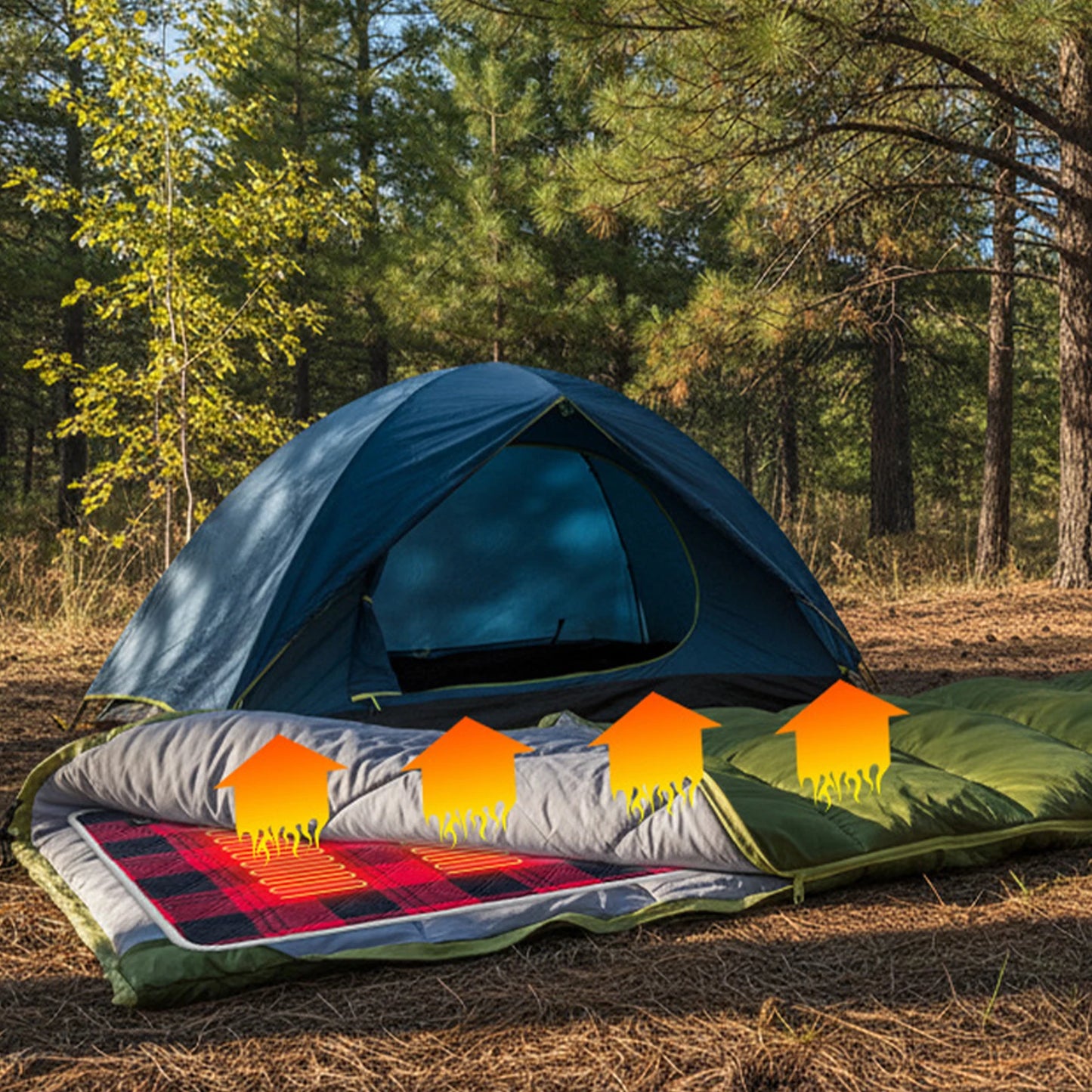 5V USB Foldable Heating Cushion 3-Level Temperature Foldable Heated Seat Pad Power Bank Not Included for Office/Home Outdoor