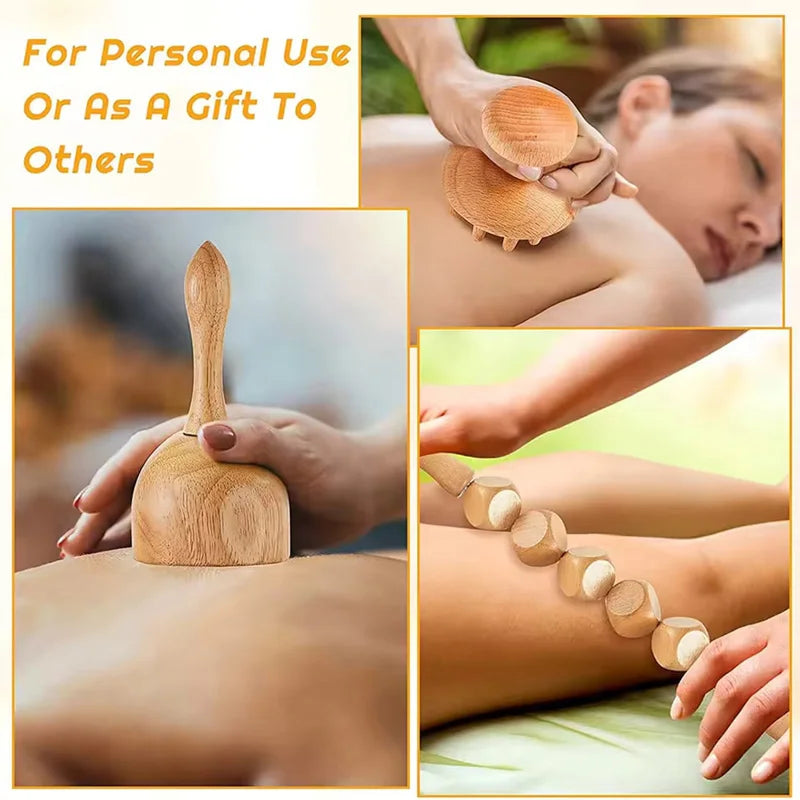Wooden Massage Roller Lymphatic Drainage Massage Scraper Full Body Pain Relief Tool Anti Cellulitis Limb Massage