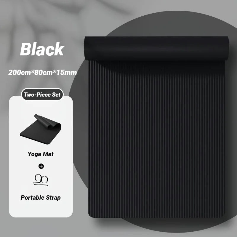 Two-Piece Set High Quality Extra Sport Thick Nbr Non-Slip Yoga Mats For Fitness Pilates Gym Home Tasteless Spor Universal Men