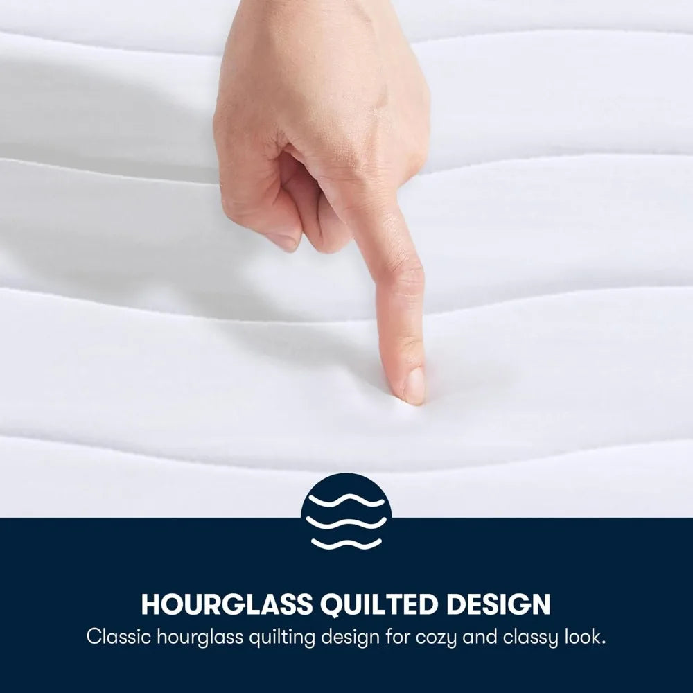 Queen Size Serta Electric Mattress Pad with 10 Heat Settings, Auto Shut-Off Timer, and Deep Elastic Pockets