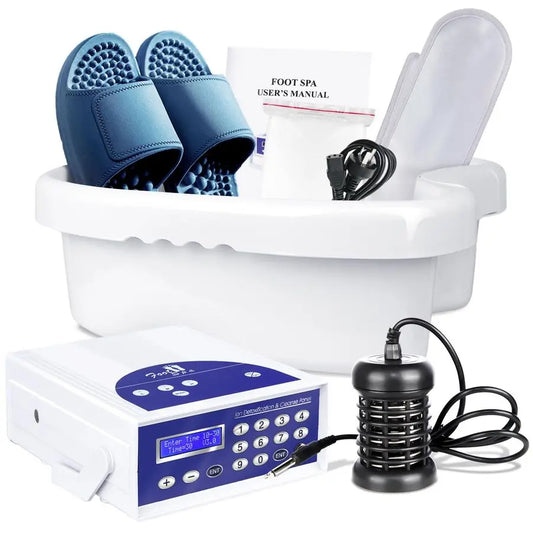 Detox Foot Bath Machine W Massage Slipper, Professional Ion Cleanse Ionic Detox Foot Bath Spa Machine with LED Display, Far Infr