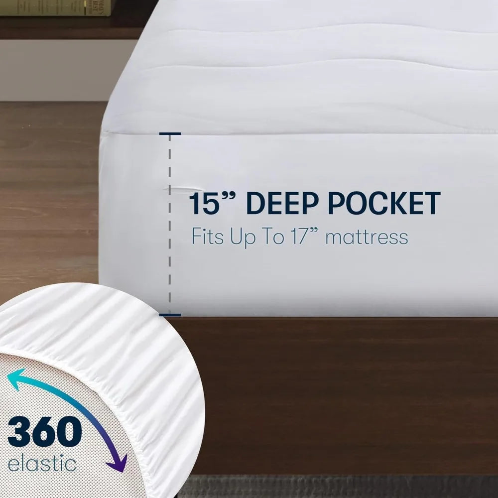 Queen Size Serta Electric Mattress Pad with 10 Heat Settings, Auto Shut-Off Timer, and Deep Elastic Pockets