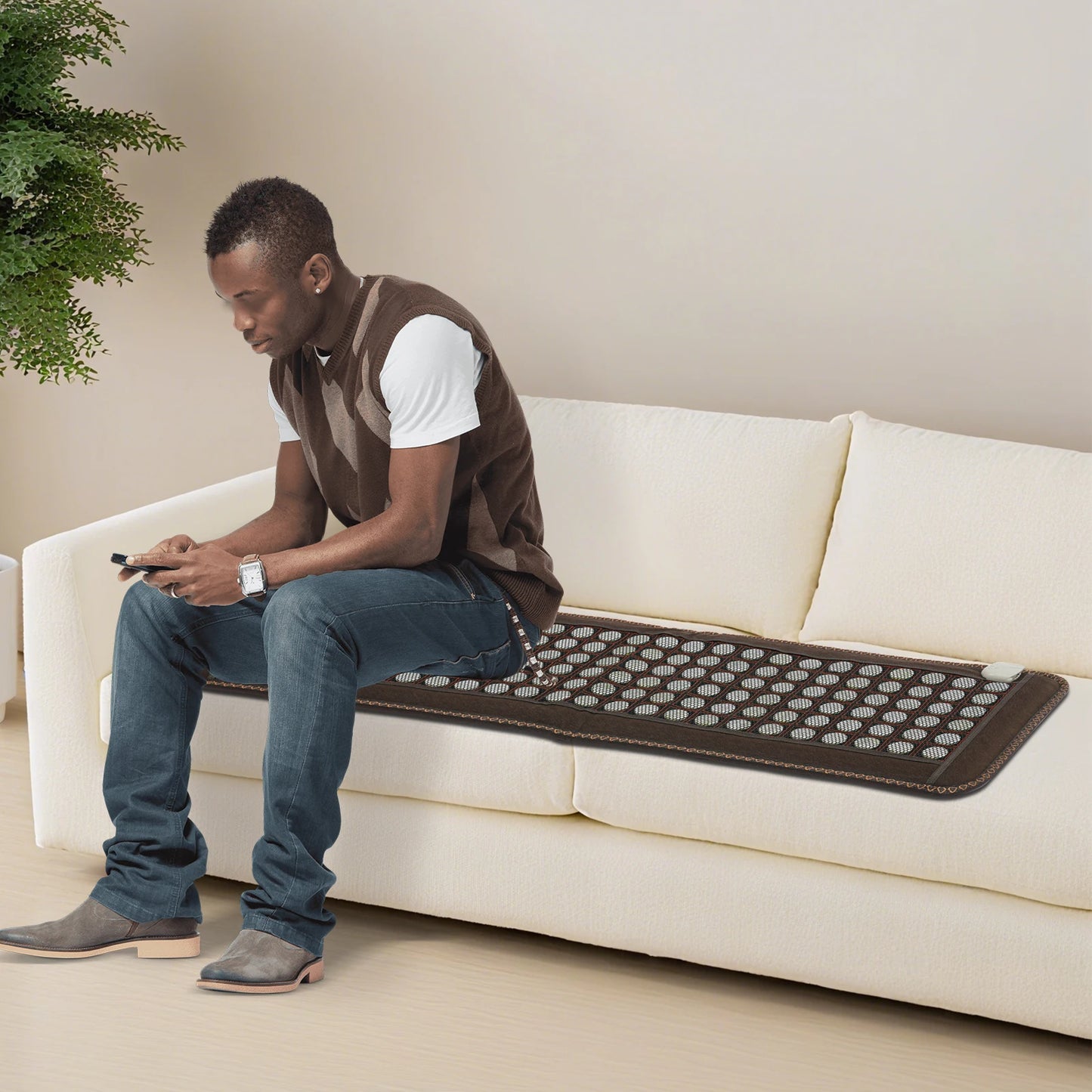 100W 110V Heating Pad, 20-70℃ Far Infrared Heating Pad, Natural Jades Heating Pad Heating Cushion With Controller