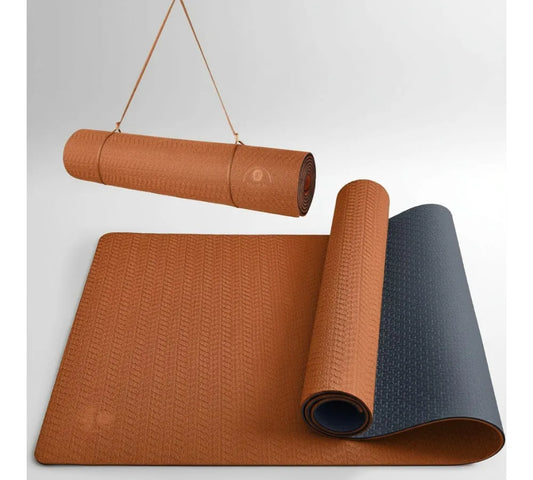 Extra Thick Non-Slip Yoga Mat 6mm Anti-Tear Eco-Friendly TPE Pilates Exercise Mat for Home Workout & Hot Yoga