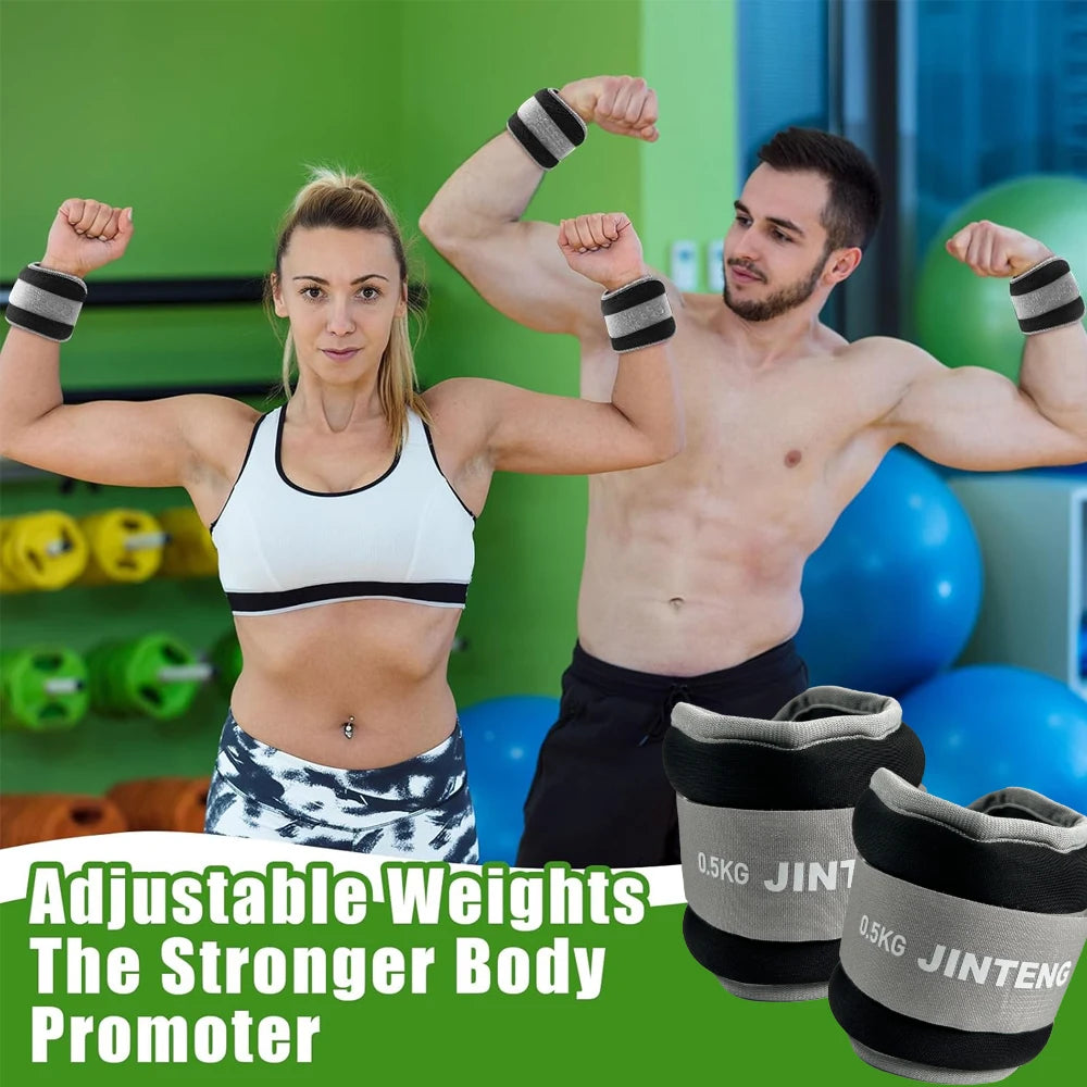 1Pair Wrist Ankle Weights 1kg, 2kg,3kg Strength Training Wrist Leg Arm Weight with Adjustable Strap, Jogging,Gymnastics,Aerobics