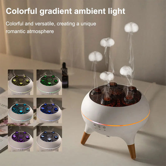New Dynamic Jellyfish Air Humidifier 250ml Essential Oil Diffuser Remote Control Bedroom Humidifier With 7 Colorful Night Lights