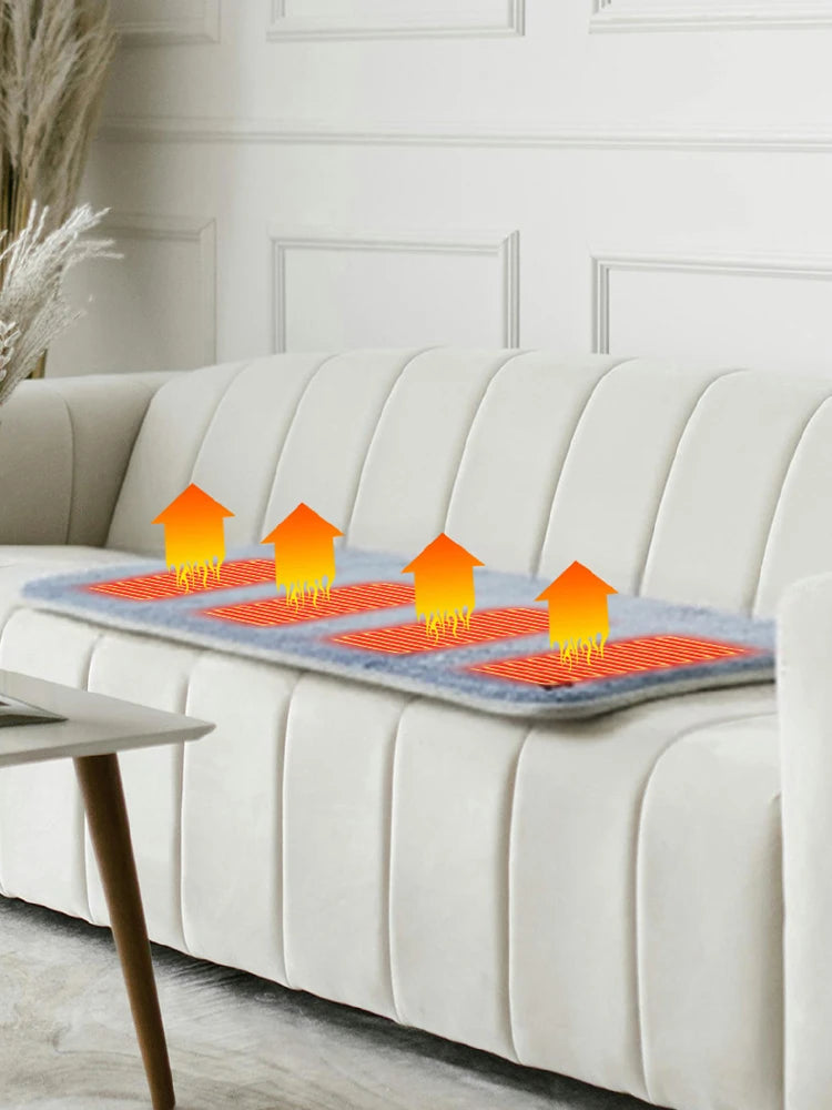 5V USB Foldable Heating Cushion 3-Level Temperature Foldable Heated Seat Pad Power Bank Not Included for Office/Home Outdoor