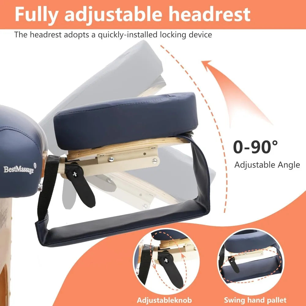 Massage Bed Portable Massage Table  Lash Bed Folding Height Adjustable PU Leather Spa Table with Oxford Bag ,Customized