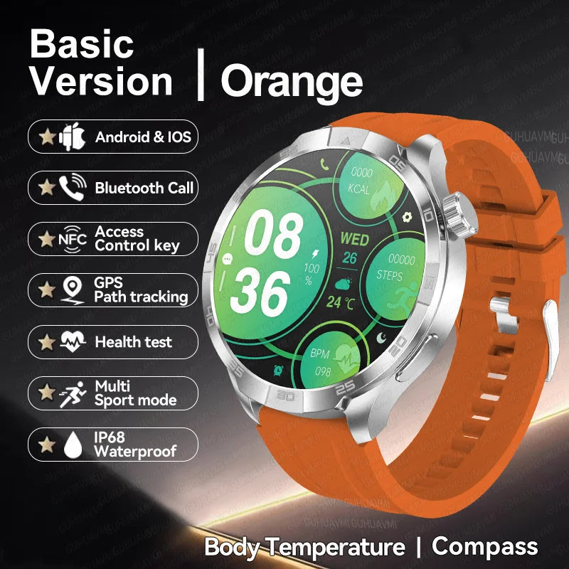 2025 New GT5 Pro GPS Sports Compass SmartWatch Men 1.85" AMOLED HD Screen NFC IP68 Waterproof Bluetooth Call Smartbracelet Woman