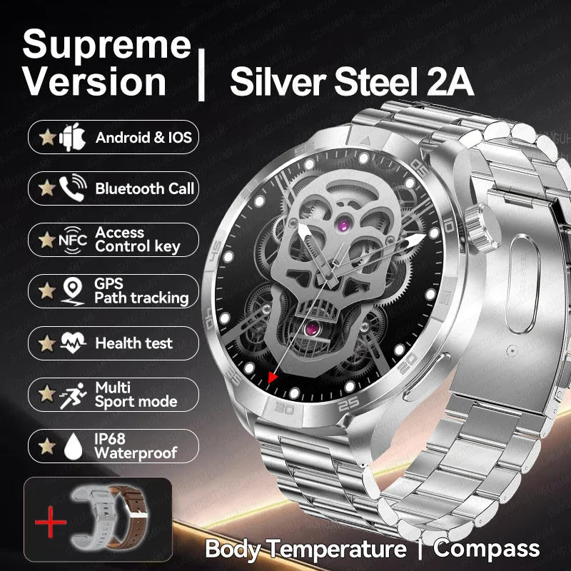 2025 New GT5 Pro GPS Sports Compass SmartWatch Men 1.85" AMOLED HD Screen NFC IP68 Waterproof Bluetooth Call Smartbracelet Woman